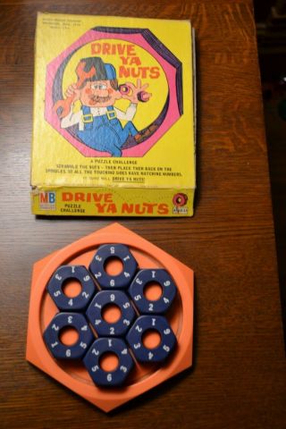 Old Vtg 1970 Drive Ya Nuts Game,  Puzzle Challenge,  Milton Bradley Company