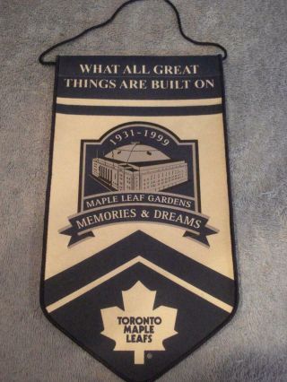 Vintage Toronto Maple Leaf Gardens Memories & Dreams Banner (1931 - 1999)