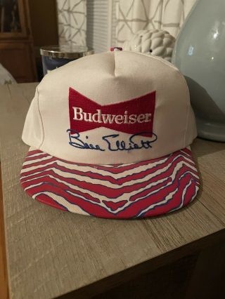Vintage Early 90’s Nascar Bill Elliott Budweiser Racing Snapback Hat Usa
