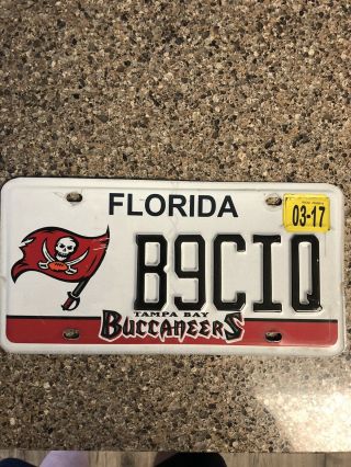 Tampa Bay Buccaneers Florida License Plate Authentic