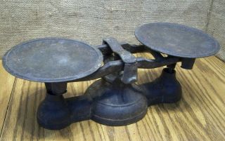 Antique Vintage Cast Iron Balance Scales With Weights