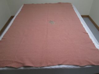 Vintage Pink Wool Blanket 52 " X 75 "