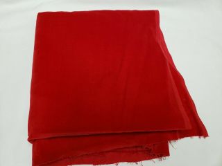Vintage Cotton Velvet Fabric Cherry Red Crafts Sewing Material 44 " Wide Estate