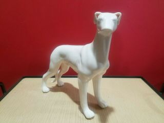 Vintage Whippet Greyhound Dog Figurine Large White Ceramic
