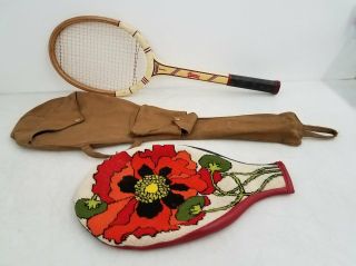 Vintage Magnan University Model Wooden Racket W/ Bag