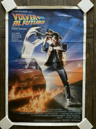 1985 Spanish Back To The Future Movie Poster 27 X 40 Volver Al Futuro