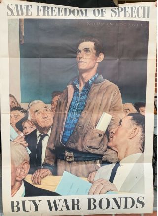 Norman Rockwell Vintage Poster Four Freedoms: Freedom Of Speech Large Version