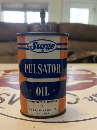 Surge Pulsator Oil Tin / Oiler 3 Oz Babson Bros.  Co.  Chicago Il