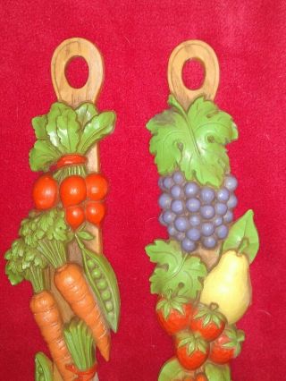 Vintage Syroco Spoon and Fork Set Fruit Vegetable Kitchen Wall Decor 70 ' s Retro, 3