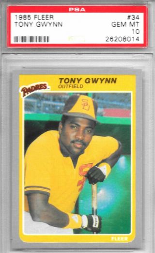 1985 Fleer Tony Gwynn 34 Psa 10 - San Diego Padres Hof