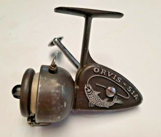 Vintage Orvis 51a Open Face Antique Spinning Fishing Reel Lefty Reel Italy