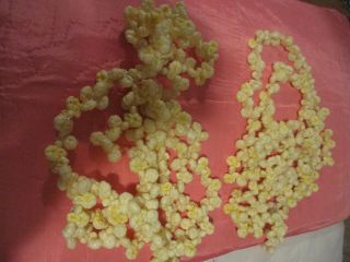 Vtg Popcorn Christmas Garland Plastic Blow Mold.  2 8 Ft Strands.