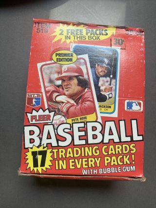 1981 Fleer Baseball Wax Box Premier Edition 36 Packs Item 519