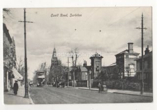 Ewell Road Surbiton Surrey Vintage Postcard 825b