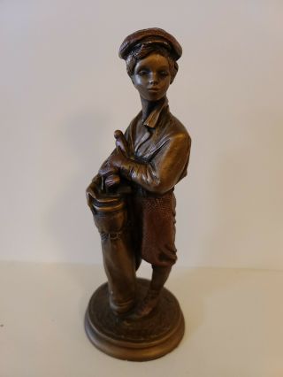Vintage 1980s Austin Sculpture Products Bronze Painted Figurine 11.  5 "