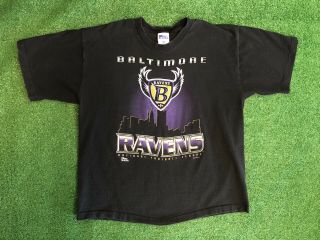 1996 Vtg Baltimore Ravens T - Shirt Men’s Extra Large Single Stitched Pro Player
