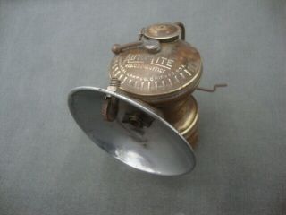 Vintage Auto - Lite Brass Carbide Miners Light Universal Lamp Co Coal Mining Hat