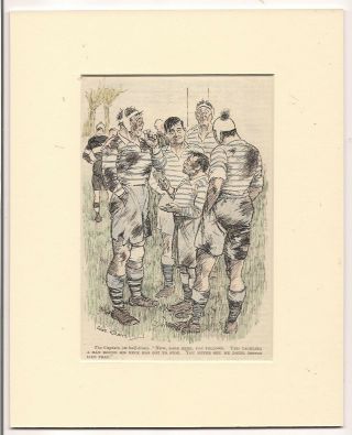 Vintage 1931 Punch Rugby Cartoon Ready For Framing