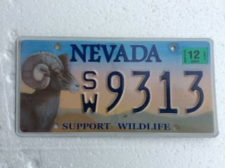 2017 Nevada Support Wildlife Big Horn Sheep License Plate Embossed 9313