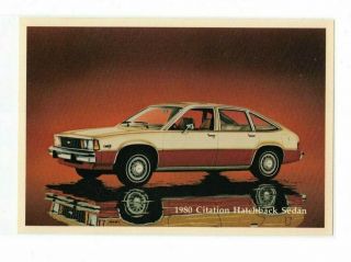 Vtg 1980 Chevy Citation Hatchback Sedan Car Dealership Advertiser Postcard Auto