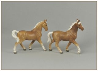 Vintage Horse Figurines Porcelain Marked Japan Set Of 2 Palomino