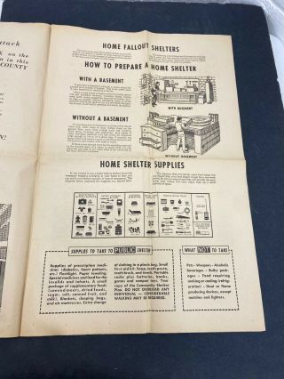 Vintage Muscatine County Iowa Civil Defense Community Shelter Plan Newspaper 2