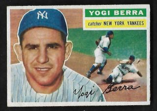 1956 Topps 110 Yogi Berra Yankees Dead Centered Vg
