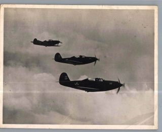 Bell P - 39 Airacobra Echelon Formation Large Vintage Ww2 Press Photo