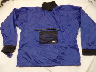 Vtg Rei Dry Splash Top Paddling Kayak Jacket Blue Size S