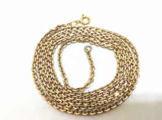 Antique Victorian 9ct Rolled Gold Necklace Chain 61cm Long