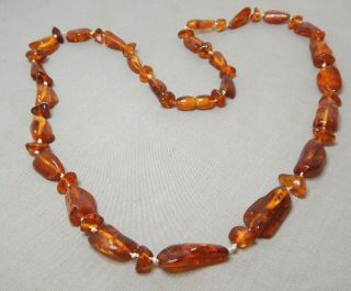 Vintage Natural Amber Bead Necklace - 750mm Long Sn365
