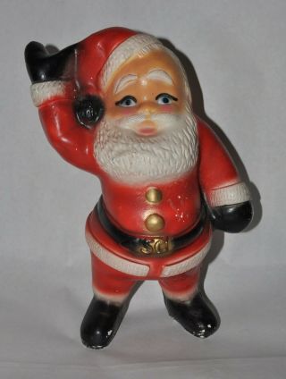 Vintage Waving Santa Clause Christmas Coin Bank Figurine Chalkware Plaster 12 "