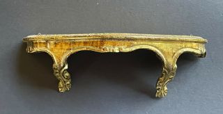 Wow Vintage Italy Gold Gilt Carved Wall Sconce Shelf Antique Wood Florentine