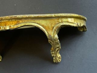 WOW Vintage ITALY Gold Gilt CARVED Wall Sconce Shelf Antique WOOD Florentine 3