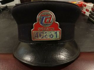 Vintage Ta York City Subway Train Transit Rr Operator Hat Badge Nyc