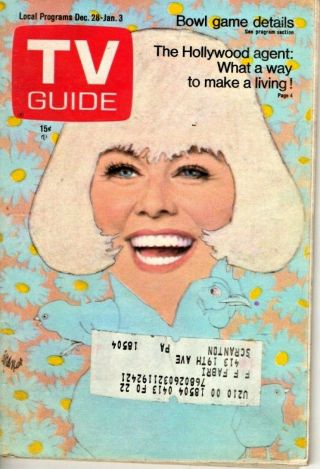 Vintage - Tv Guide - Dec 28th 1968 - Doris Day - Cover