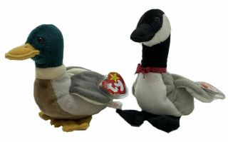 Vintage Beanie Babies Goose And Duck Loosy And Jake Retired Vtg