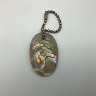 Vintage Abalone Shell FOB Keychain Approx.  1 - 5/16 