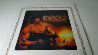 RAMBO 1980’s; Vintage Glass Picture Sylvester Stallone,  Carnival Fair Prize 2