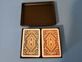 Vintage 2 Decks Kem Plastic Playing Cards W/ Case -