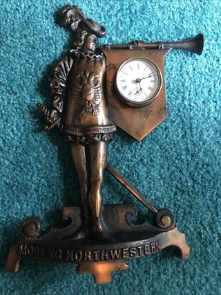 Antique Clock Morning Northwestern Golden Novelty Mfg Co.  Chicago Pat1891