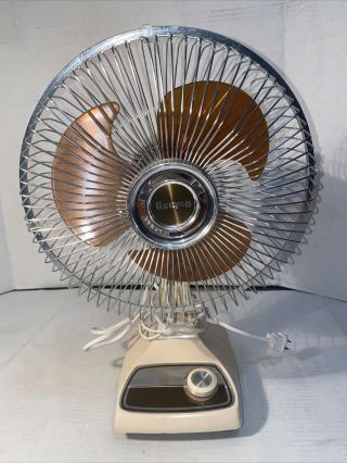 Vintage Galaxy 2 Speed Oscillating Fan 12 " Amber Blades Type 9 Style N - C 120 V
