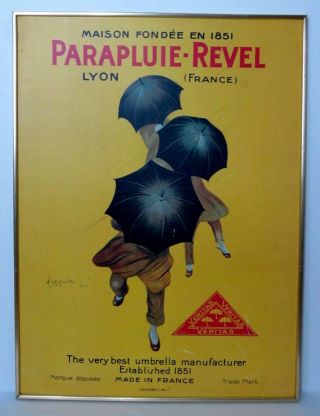 Vintage Poster Parapluie Revel 31½” X 23½” By Leonetto Cappiello Umbrella 1922