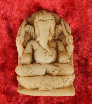 1850 ' s Old Vintage Antique Marble Stone Hand Carved God Ganesha Figure / Statue 2