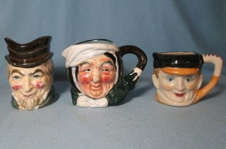 Vintage Occupied Japan Character Toby Jug Group Of (3) Three