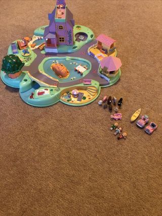 Vintage Polly Pocket 1991 Dream World Town Playset With Figures And Accessories