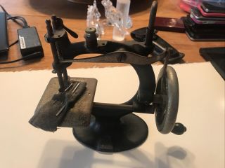 Antique Mini Hand Crank Sewing Machine - Metal