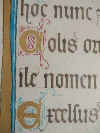 Latin Vellum Manuscript from Medieval BibleFramed illuminated manuscrip 3