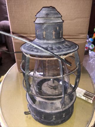 Antique Vintage Ship Anchor Boat Lantern 12 " Maritime Rail Road Oil Lamps