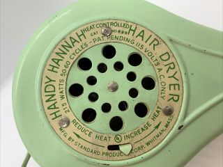 Vintage Green Handy Hannah Hair Dryer Hand Held Model 895 2